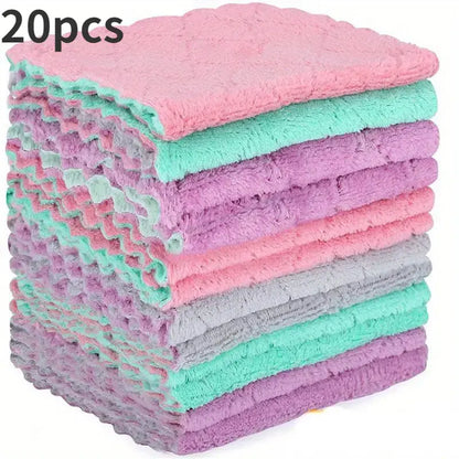 Pack of 20 Ultra Absorbent Multi-Purpose Microfiber Towels Cleaning Cloths