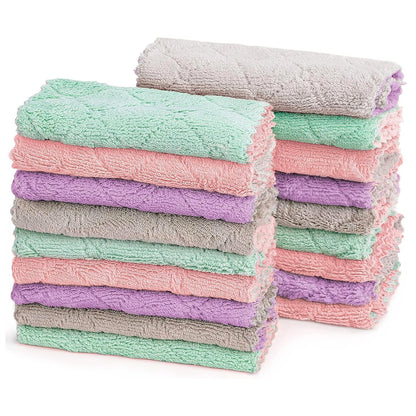 Pack of 20 Ultra Absorbent Multi-Purpose Microfiber Towels Cleaning Cloths