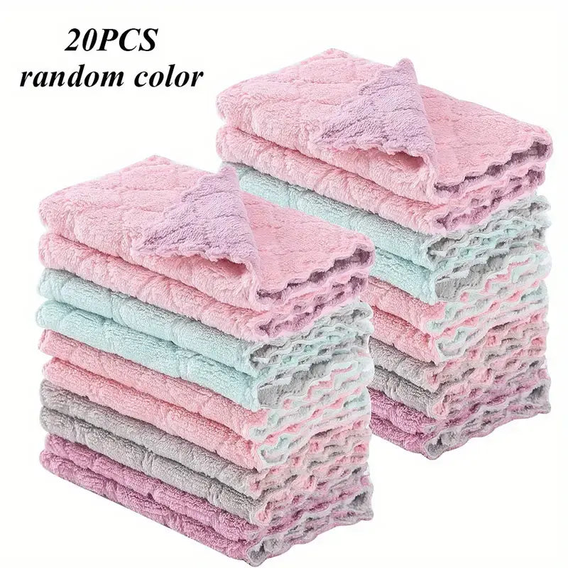 Pack of 20 Ultra Absorbent Multi-Purpose Microfiber Towels Cleaning Cloths