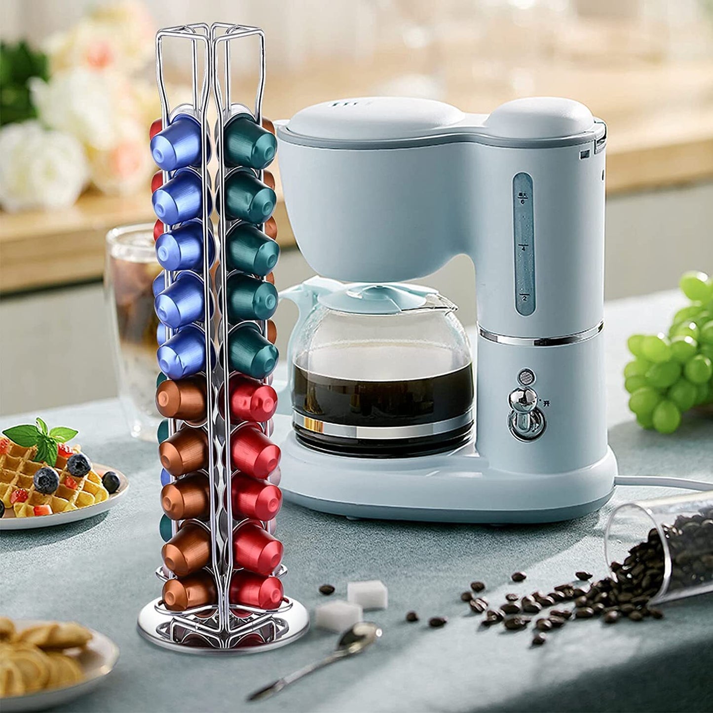 40 Coffee Capsules Pod Holder Stand Storage Dispenser Rack