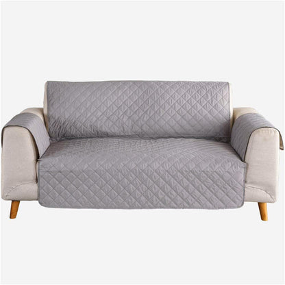 Deluxe 3-Seater Sofa Slipcover Quilted Couch Cover Water Resistant Furniture Protector (Grey)