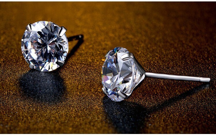 S925 Sterling Silver 2 Carats CZ Diamond Stud Earrings