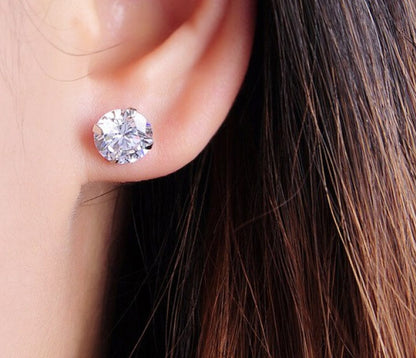 S925 Sterling Silver 2 Carats CZ Diamond Stud Earrings