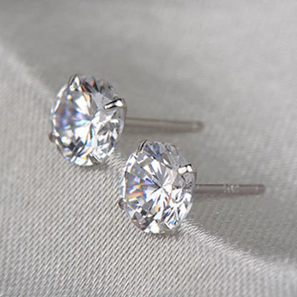 S925 Sterling Silver 2 Carats CZ Diamond Stud Earrings