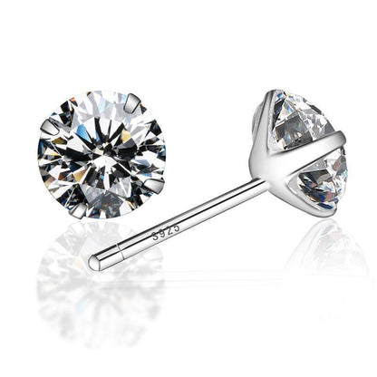 S925 Sterling Silver 2 Carats CZ Diamond Stud Earrings