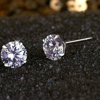 S925 Sterling Silver 2 Carats CZ Diamond Stud Earrings