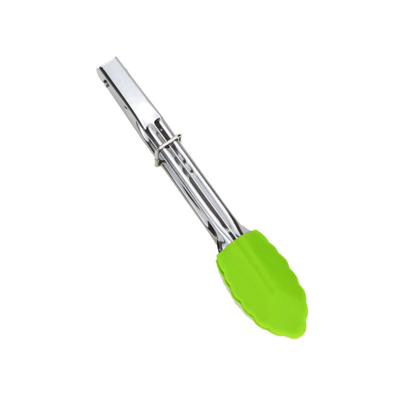 2 Pack 18cm Good Grip Stainless Steel Mini Tongs with Silicone Tips - Green