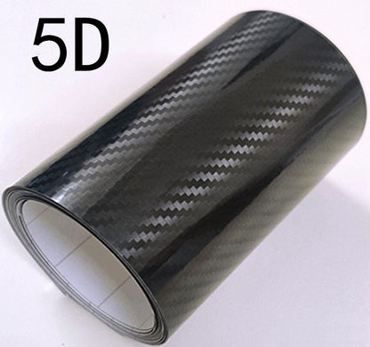 5D High Gloss Black Carbon Fibre Wrap Vinyl Roll Automotive Car DIY Film 152cm x 50cm