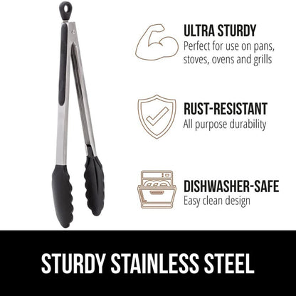 27cm Good Grip Silicone Stainless Steel Tongs