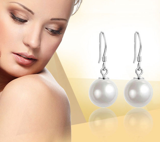 Large Pearl Drop Sterling Silver Earrings