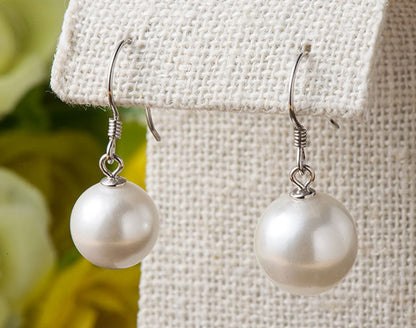 Large Pearl Drop Sterling Silver Earrings