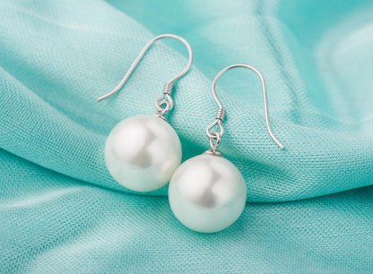 Large Pearl Drop Sterling Silver Earrings