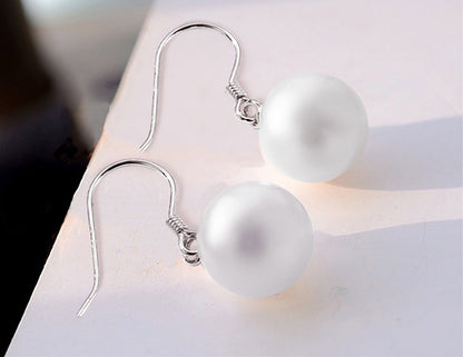 Large Pearl Drop Sterling Silver Earrings