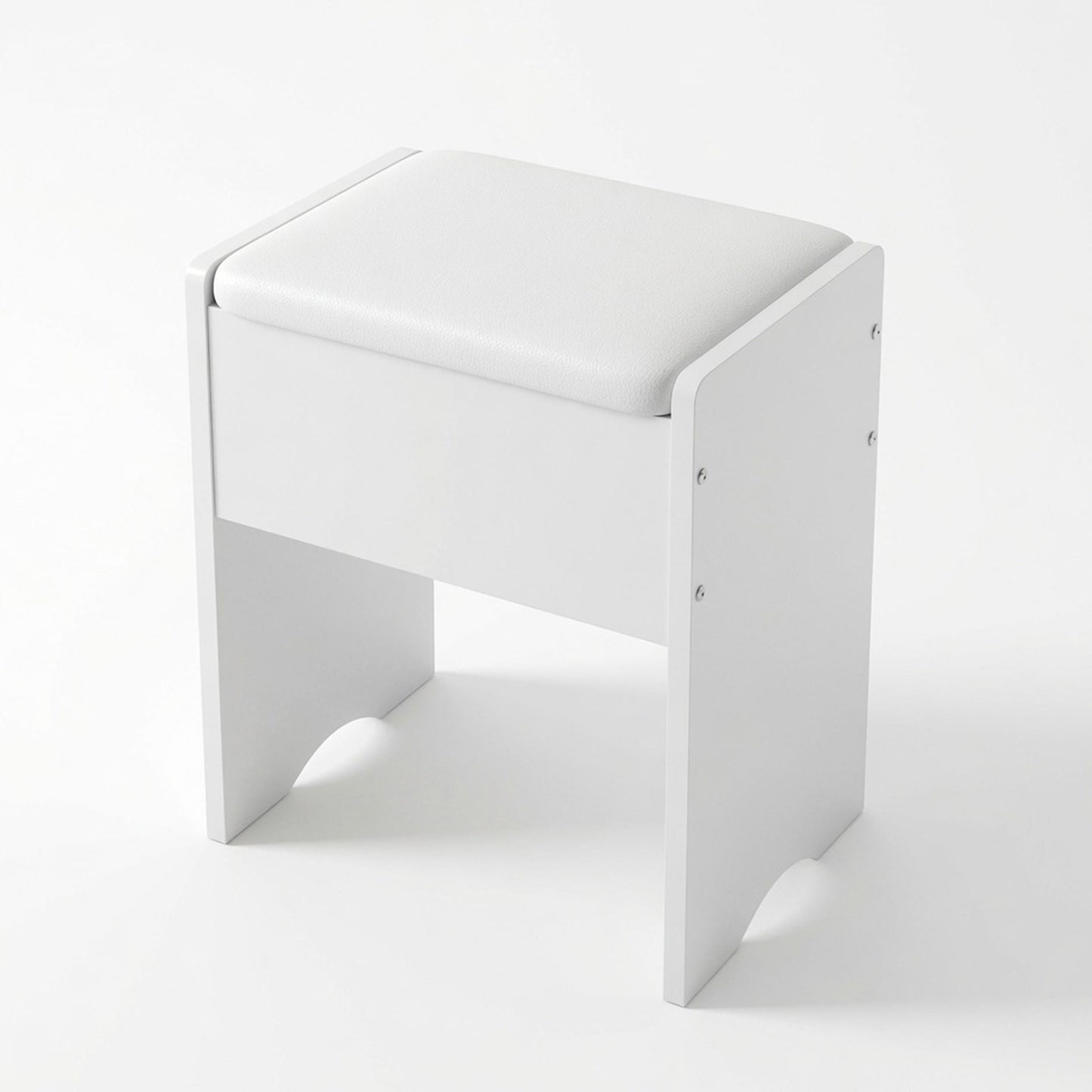 Modern White Multipurpose Padded Vanity Dressing Stool
