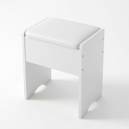 Modern White Multipurpose Padded Vanity Dressing Stool