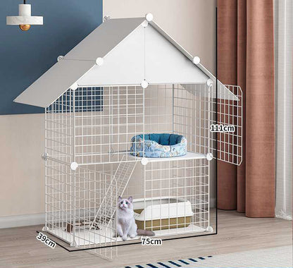 Pet Home Cat Cage Detachable Metal Wire Kennel Playpen Crate House