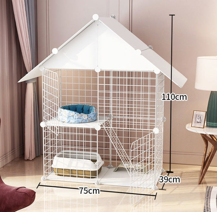 Pet Home Cat Cage Detachable Metal Wire Kennel Playpen Crate House