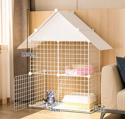 Pet Home Cat Cage Detachable Metal Wire Kennel Playpen Crate House