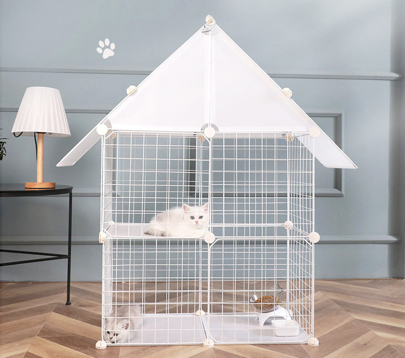 Pet Home Cat Cage Detachable Metal Wire Kennel Playpen Crate House