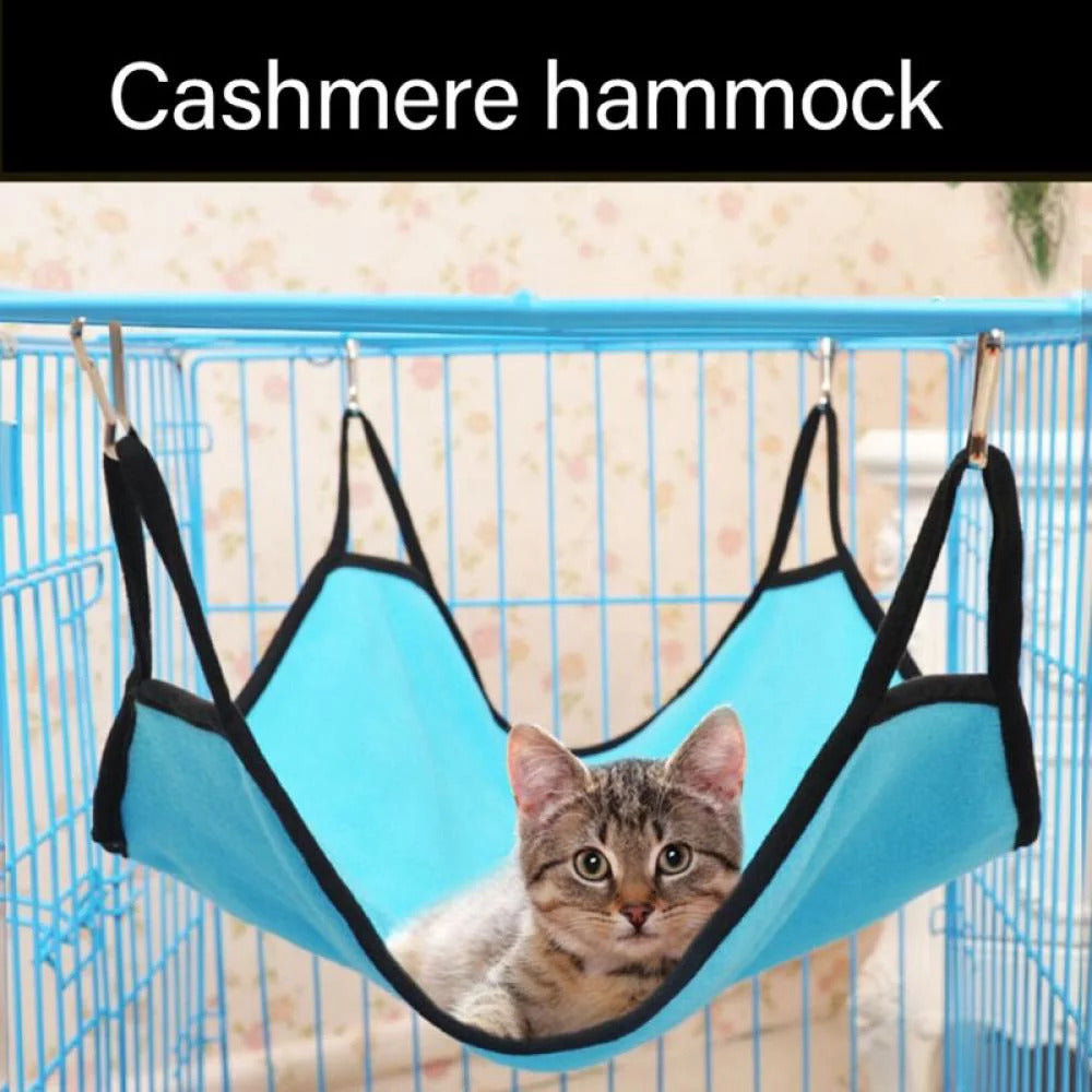 Cat Hammock Comfortable Pet Cage Swing Hanging Bed (Blue)