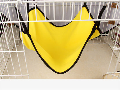 Cat Hammock Comfortable Pet Cage Swing Hanging Bed (Yellow)