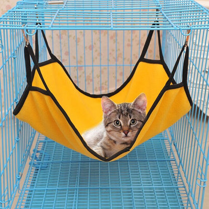 Cat Hammock Comfortable Pet Cage Swing Hanging Bed (Yellow)