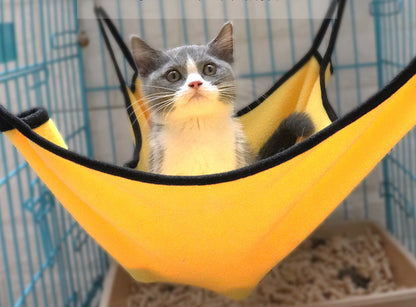 Cat Hammock Comfortable Pet Cage Swing Hanging Bed (Yellow)