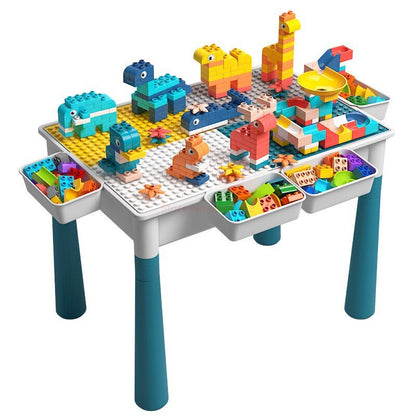 Multifunctional Activity Table, Chair & 186 Building Blocks Educational Toy Set