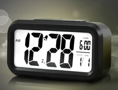 Multifunction Digital Sensor Automatic Light Snooze Desk Alarm Clock (Black)