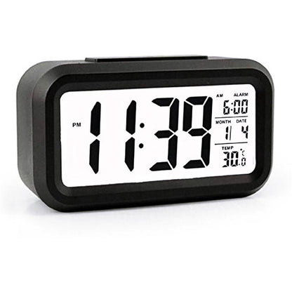 Multifunction Digital Sensor Automatic Light Snooze Desk Alarm Clock (Black)