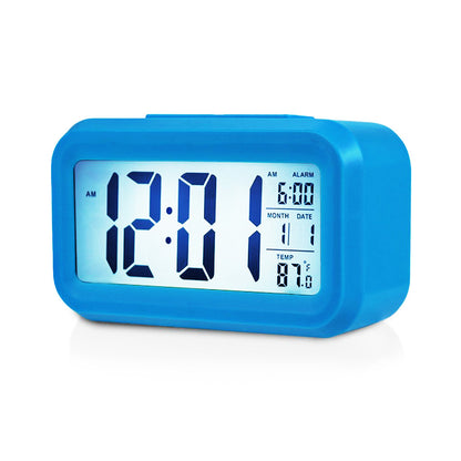 Multifunction Digital Sensor Automatic Light Snooze Desk Alarm Clock (Blue)