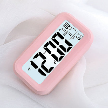 Multifunction Digital Sensor Automatic Light Snooze Desk Alarm Clock (Pink)