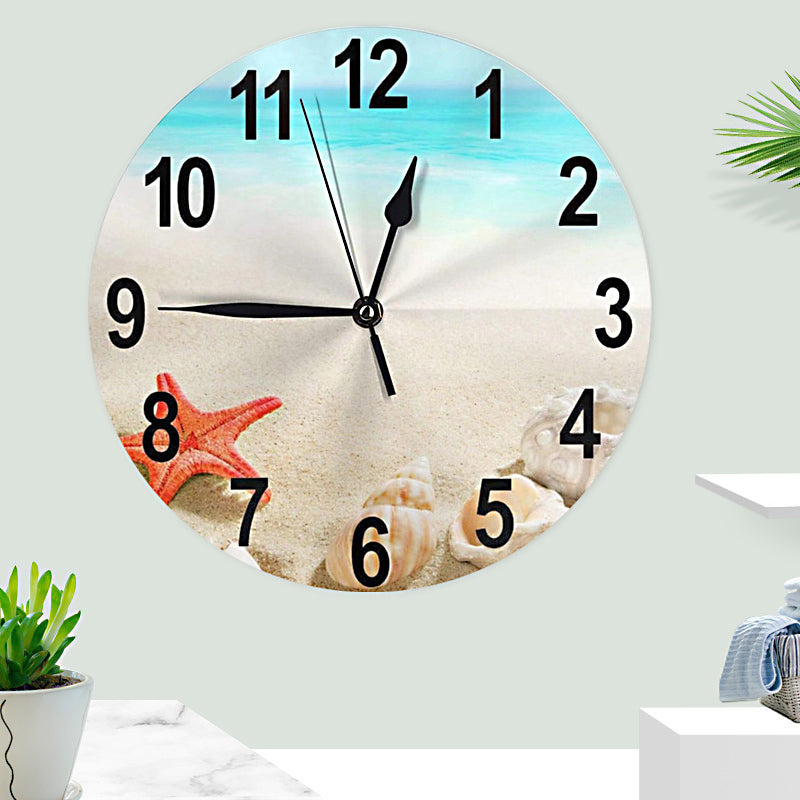 Wooden Beach Home Decor Wall Clock