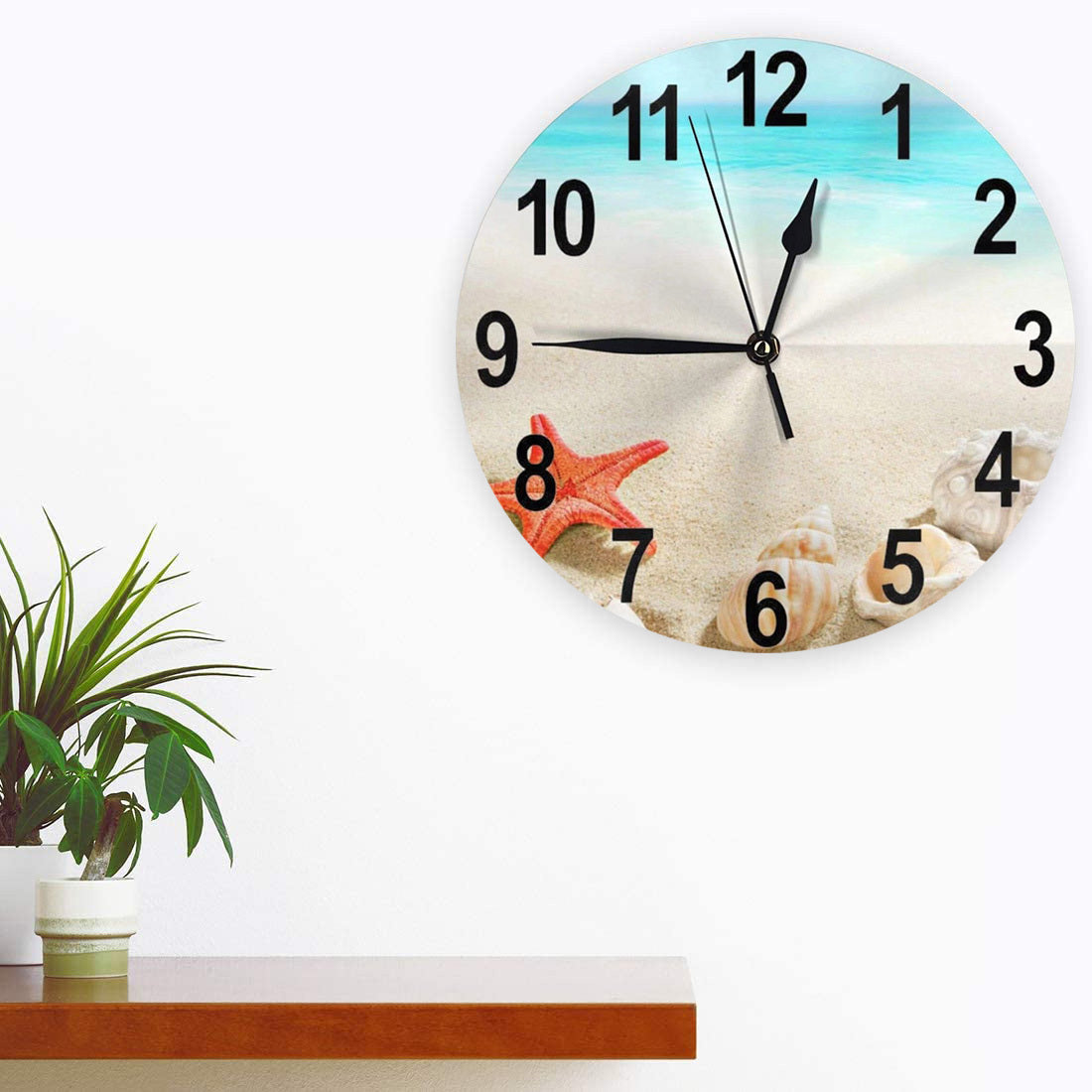 Wooden Beach Home Decor Wall Clock