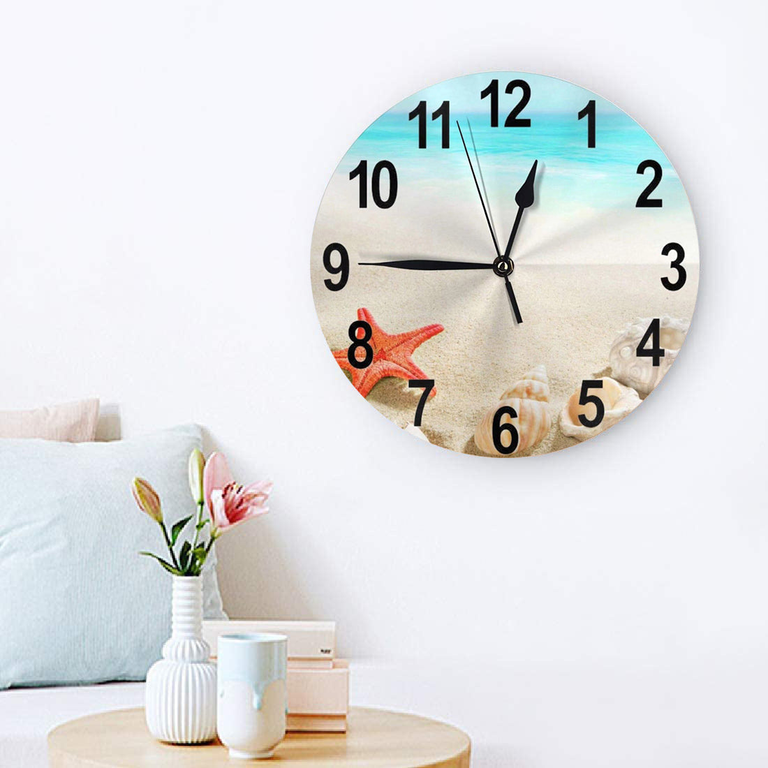 Wooden Beach Home Decor Wall Clock