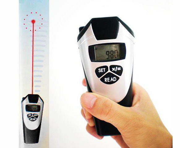 Portable Ultrasonic Laser Pointer Distance Meter Measurer