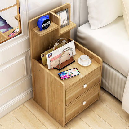 Parklane Tall Bedside Table with Chest of Drawers and Shelf (Oak)