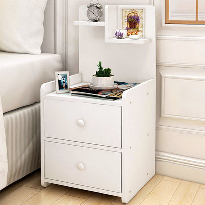 Parklane Tall Bedside Table with Chest of Drawers and Shelf (White)