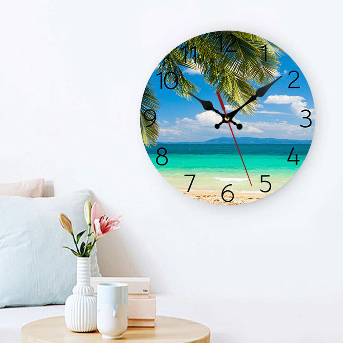 Wooden Costal Beach Home Decor Wall Clock