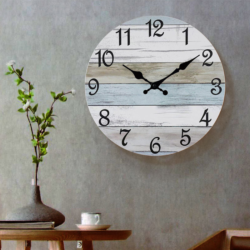 Wooden Rustic Retro Style Home Decor Wall Clock