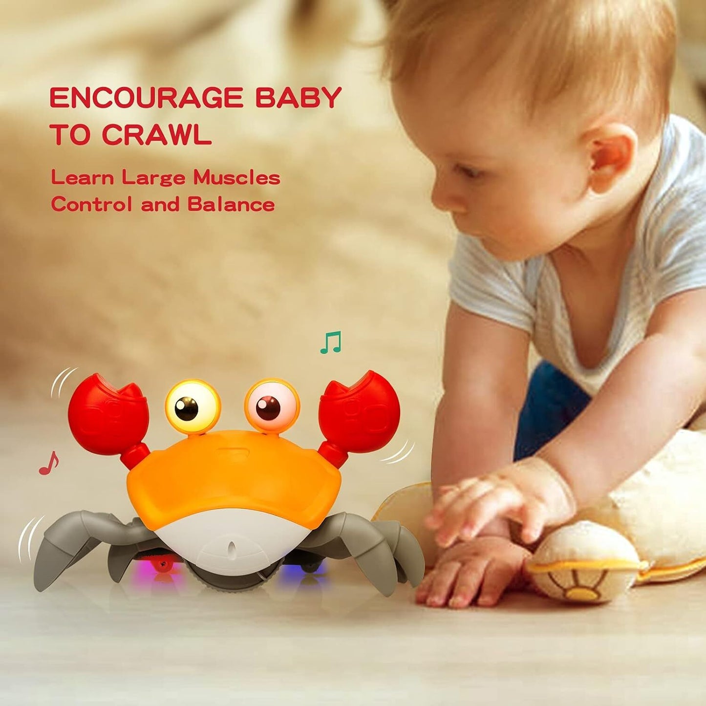 Crawling Crab Interactive Learning Development Rechargeable Toy with Music and Lights