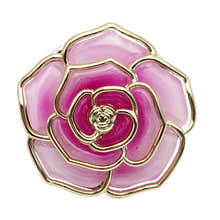 Rose Flower Purse Handbag Bag Hook Hanger Table Holder (Pink)