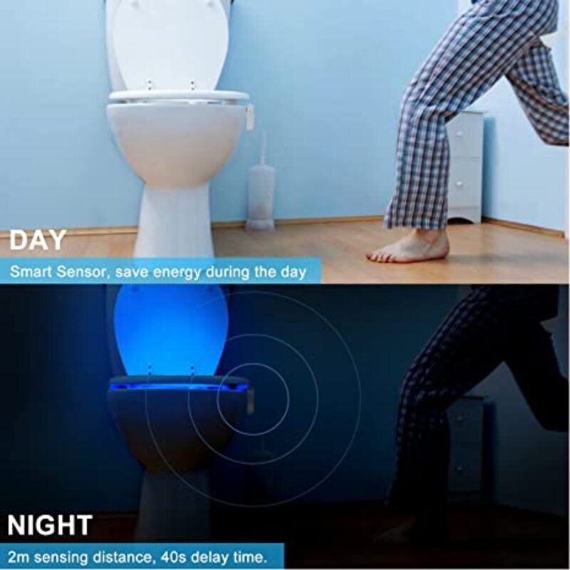 16-Colour Night Light Motion Sensor LED Toilet Bowl Bathroom Lamp