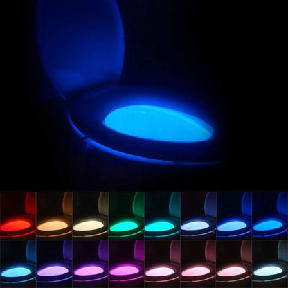 16-Colour Night Light Motion Sensor LED Toilet Bowl Bathroom Lamp