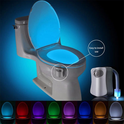 16-Colour Night Light Motion Sensor LED Toilet Bowl Bathroom Lamp