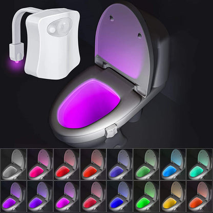 16-Colour Night Light Motion Sensor LED Toilet Bowl Bathroom Lamp