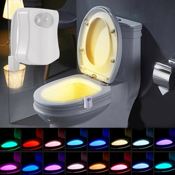 16-Colour Night Light Motion Sensor LED Toilet Bowl Bathroom Lamp