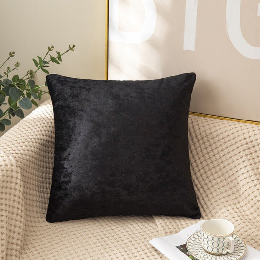 Luxe Velvet Soft Plush Cushion Throw Pillow (Black)