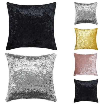 Luxe Velvet Soft Plush Cushion Throw Pillow (Black)