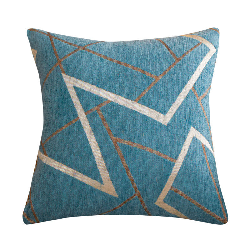 Deluxe Chenille Velvet Cushion Decorative Throw Pillow (Aqua Mixed)